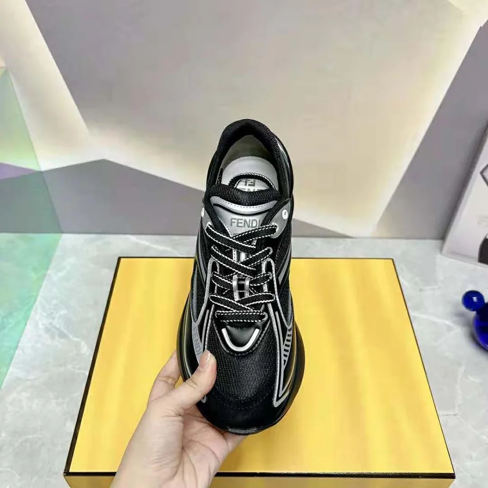 Fendi First 1 Black Fabric Running Shoes for Women