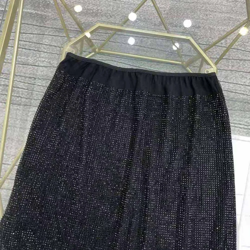Prada Chiffon Mini Skirt with Micro Studs for Women in Black