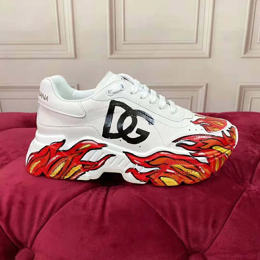 Dolce Gabbana D&G Calfskin Nappa Daymaster Sneakers for Women in Red