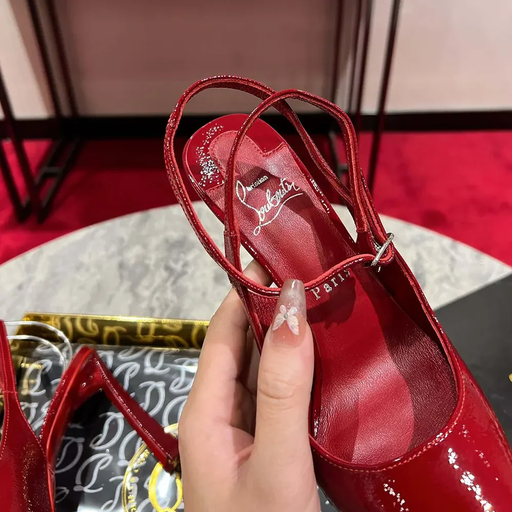 Christian Louboutin Condora Strap 100 mm Strappy Pumps Vog Patent Leather for Women