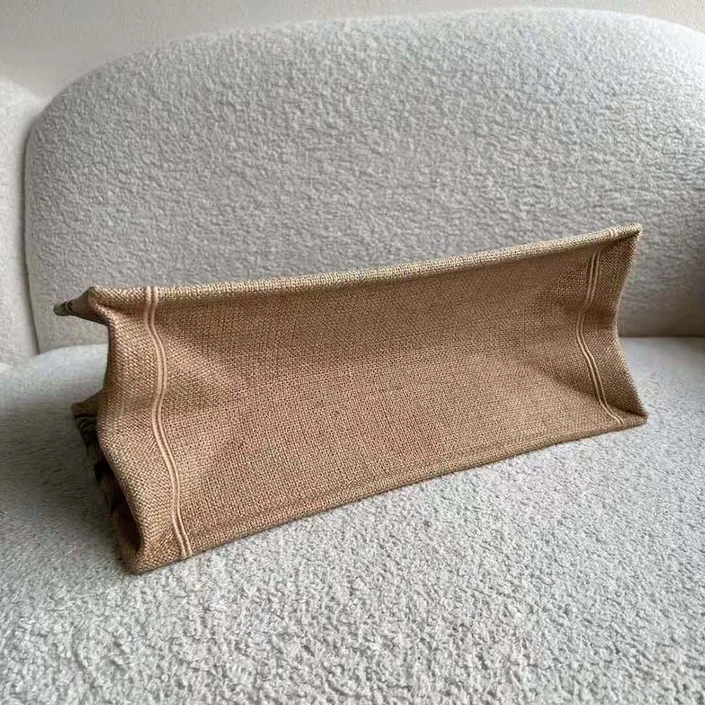 Dior Medium Dior Book Tote Beige Jute Canvas Embroidered with Dior Union Motif for Women Dior Medium Dior Book Tote Beige Jute Canvas Embroidered with Dior Union Motif for Women