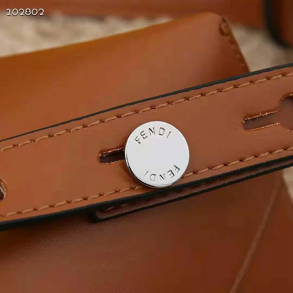 Fendi Medium by the way Brown Leather Boston Bag for Women