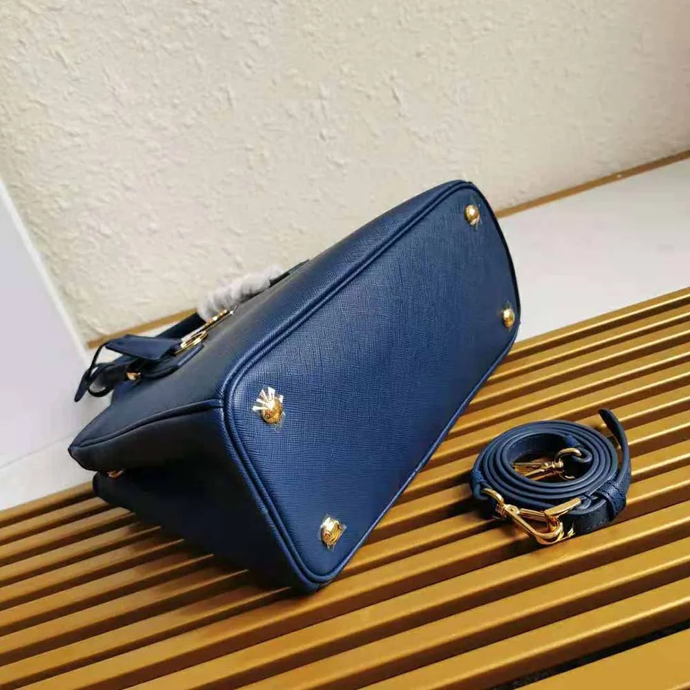 Prada Small Saffiano Leather Prada Galleria Bag for Women in Navy