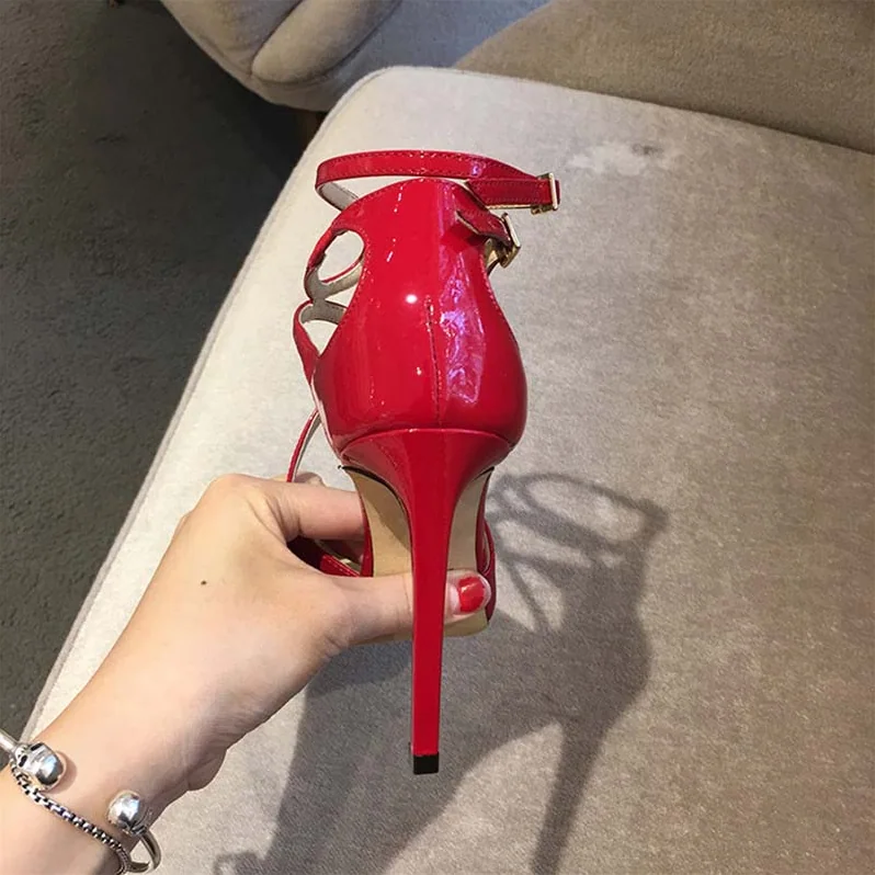 Jimmy Choo Lancer 110 Patent Leather Pointy Toe Pumps Shoes Red for Women Jimmy Choo Lancer 110 Patent Leather Pointy Toe Pumps Shoes Red for Women