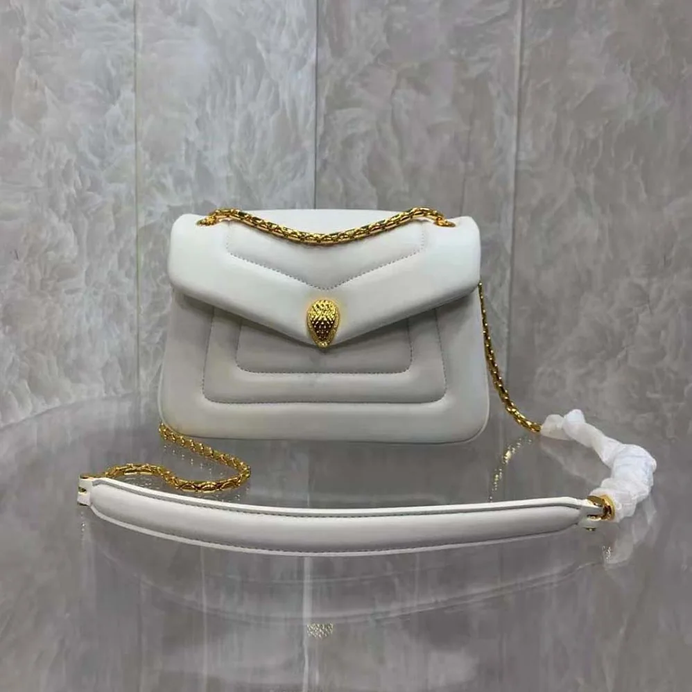 Bvlgari Serpenti Reverse Shoulder Bag for Women in White