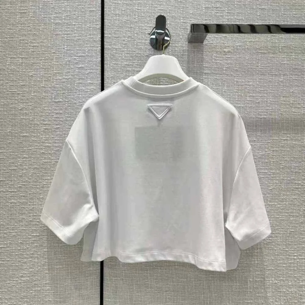 Prada Embroidered Interlock Crop T-shirt for Women in White