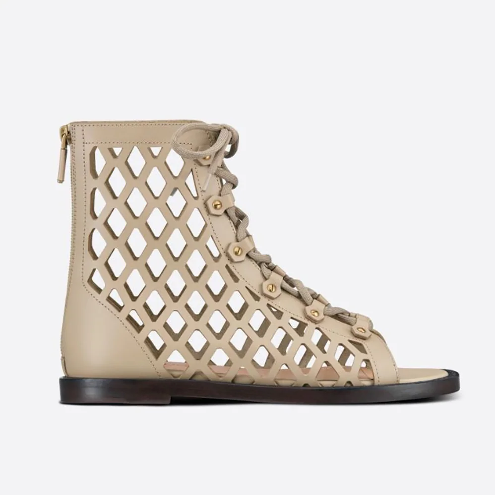 Dior D-Trap Sandal Beige Matte Calfskin in 3cm Heel for Women Dior D-Trap Sandal Beige Matte Calfskin in 3cm Heel for Women