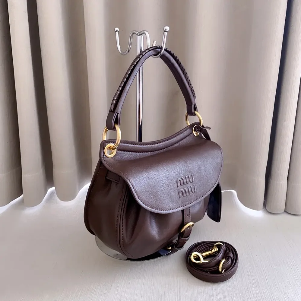 Miu Miu Rendez-Vous Nappa Leather Bag Briarwood for Women