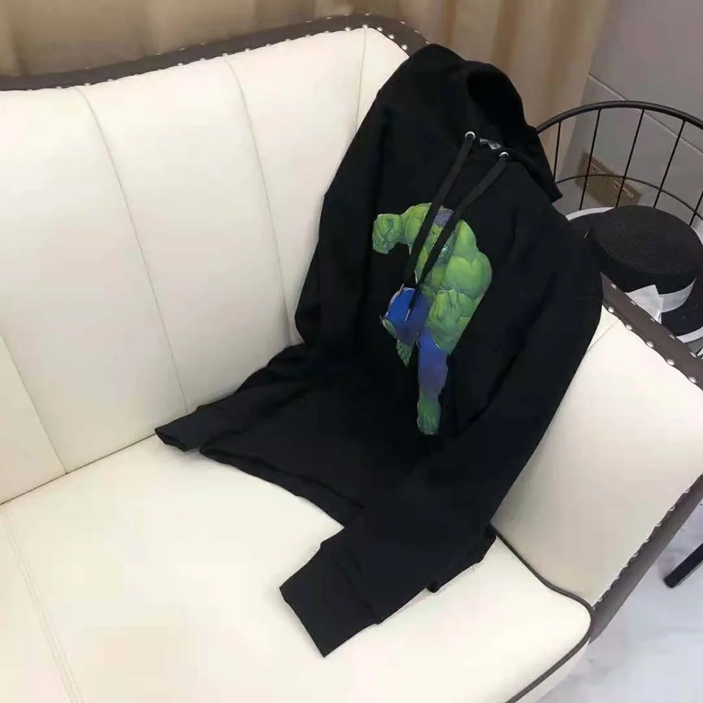 Balenciaga Hulk 2021Marvel Medium Fit Hoodie in Black Medium Fleece for Women