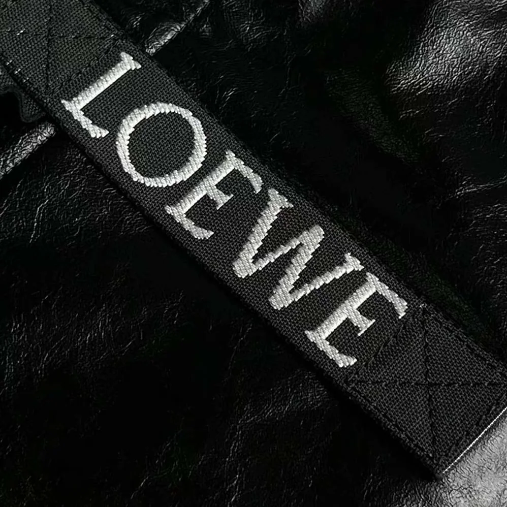 Loewe Fold Shopper in Paper Calfskin for Unisex in Black Loewe Fold Shopper in Paper Calfskin for Unisex in Black