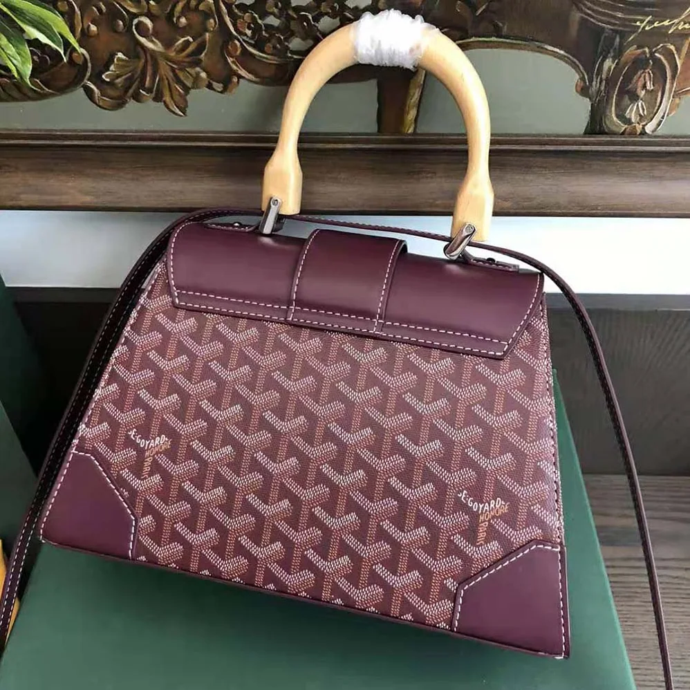 Goyard Sac Saïgon PM in Toile Goyardine & Clamecy Calfskin for Women in Maroon Goyard Sac Saïgon PM in Toile Goyardine & Clamecy Calfskin for Women in Maroon