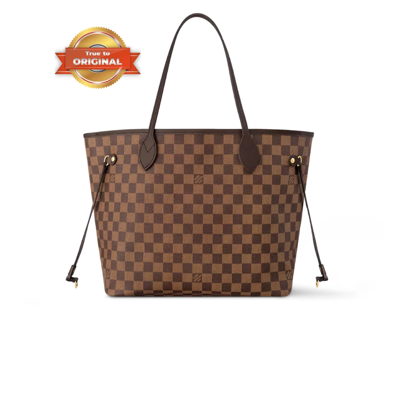 Louis Vuitton Neverfull MM Tote Bag / Brown Damier Ebene Gold Hardware