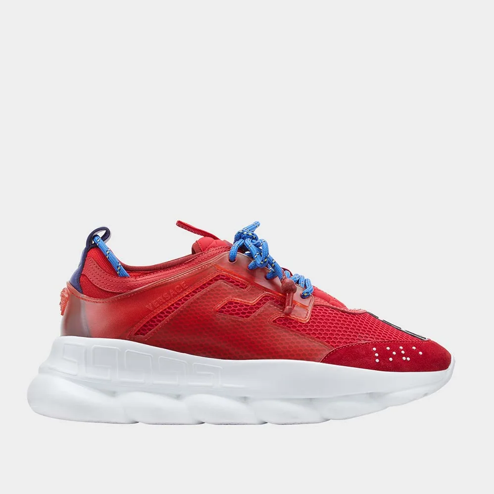 Versace Shoes Chain Reaction Sneakers for Men in Red Versace Shoes Chain Reaction Sneakers for Men in Red