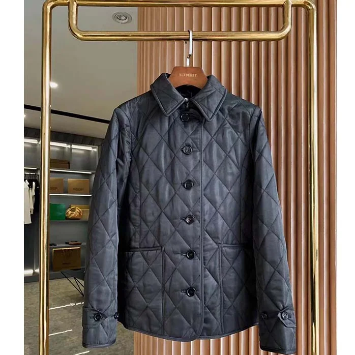 Burberry BBR Black Diamond Quilted Thermoregulated Jacket for Women