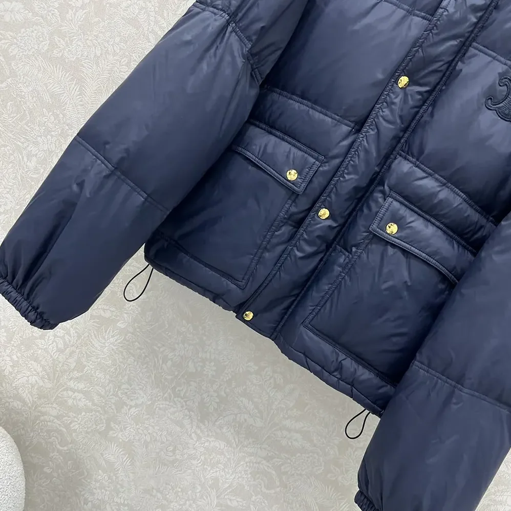 Celine Puffer Jacket In Light Nylon for Women in Navy