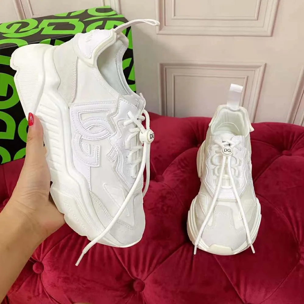 Dolce Gabbana D&G Mixed-materials Daymaster Sneakers for Women in White Dolce Gabbana D&G Mixed-materials Daymaster Sneakers for Women in White