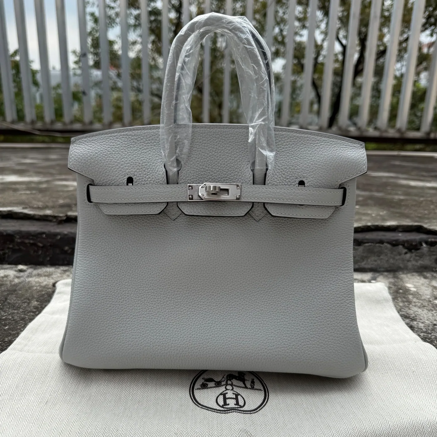 Hermes Birkin Top Handle Bag in Light Grey Silver Hardware Hermes Birkin Top Handle Bag in Light Grey Silver Hardware