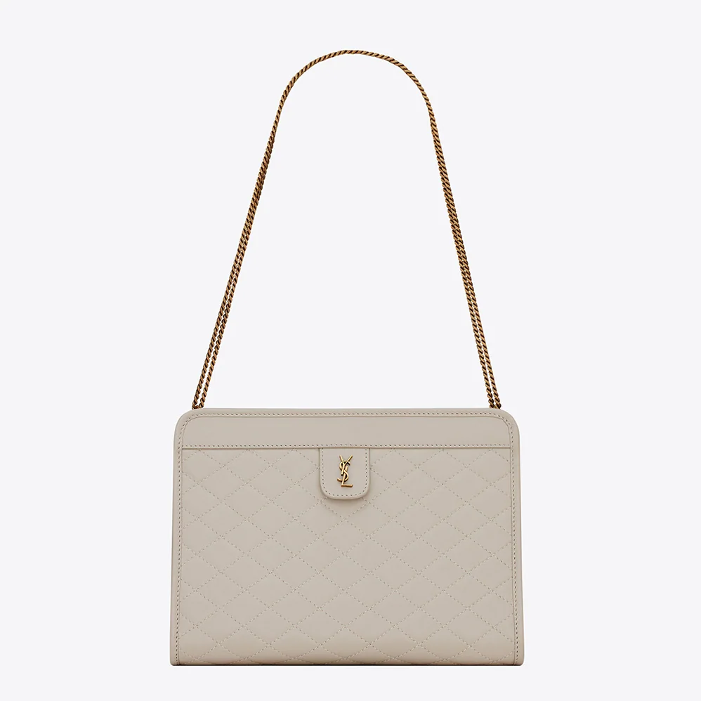 Saint Laurent YSL Victoire Baby Clutch in Leather for Women in White Saint Laurent YSL Victoire Baby Clutch in Leather for Women in White