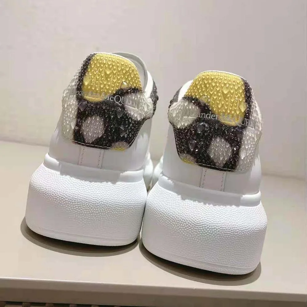 Alexander Mcqueen Oversized Sneaker in White for Women in Yellow/Black Alexander Mcqueen Oversized Sneaker in White for Women in Yellow/Black