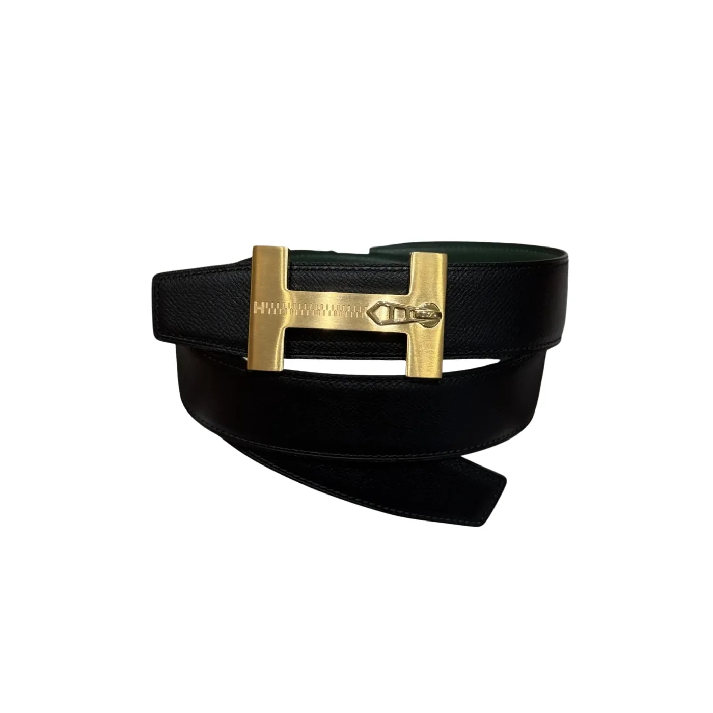 Hermès H-Zip Reversible Belt Black & Green Hermès H-Zip Reversible Belt Black & Green