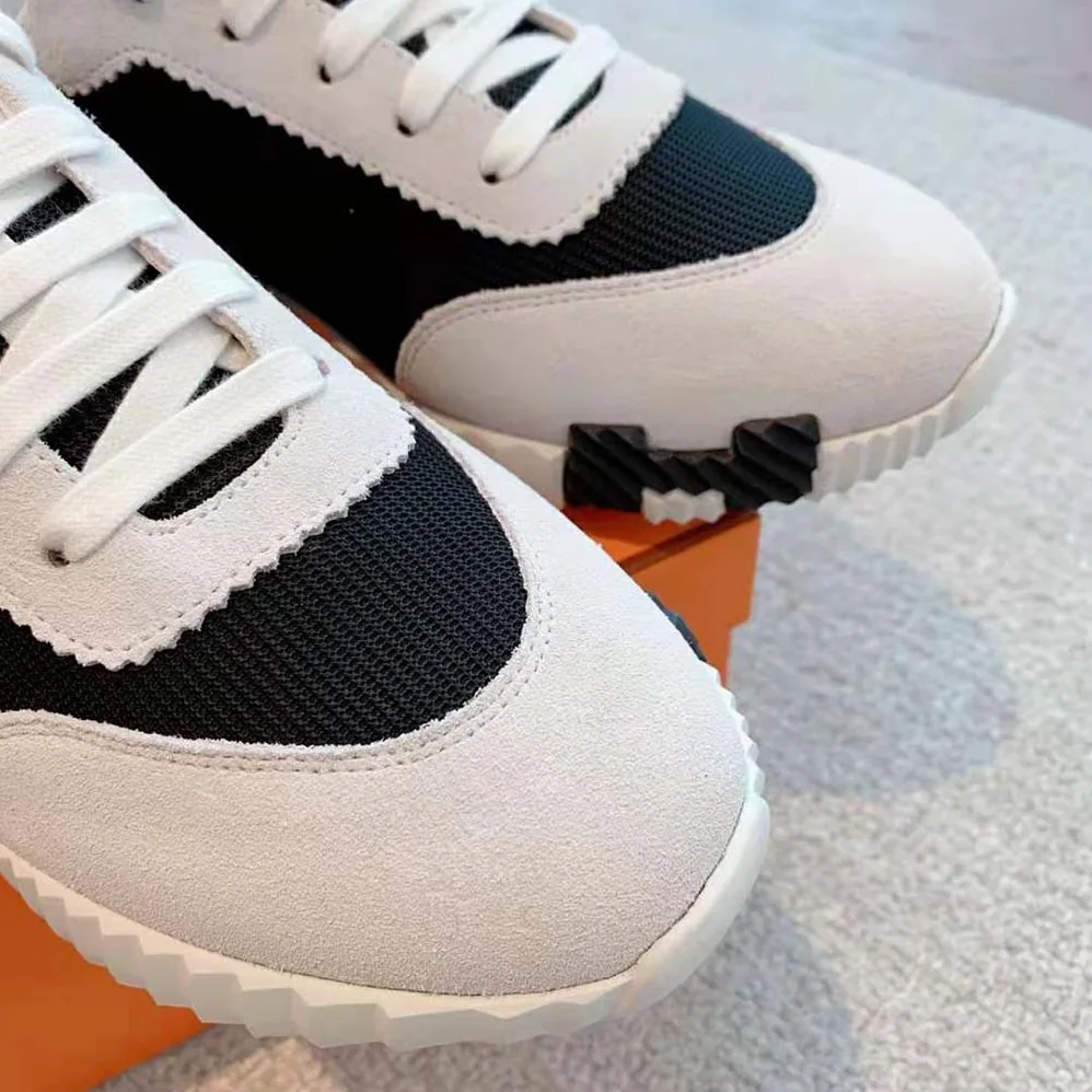 Hermes Bouncing Sneaker in Air Mesh and Suede Goatskin for Women Hermes Bouncing Sneaker in Air Mesh and Suede Goatskin for Women