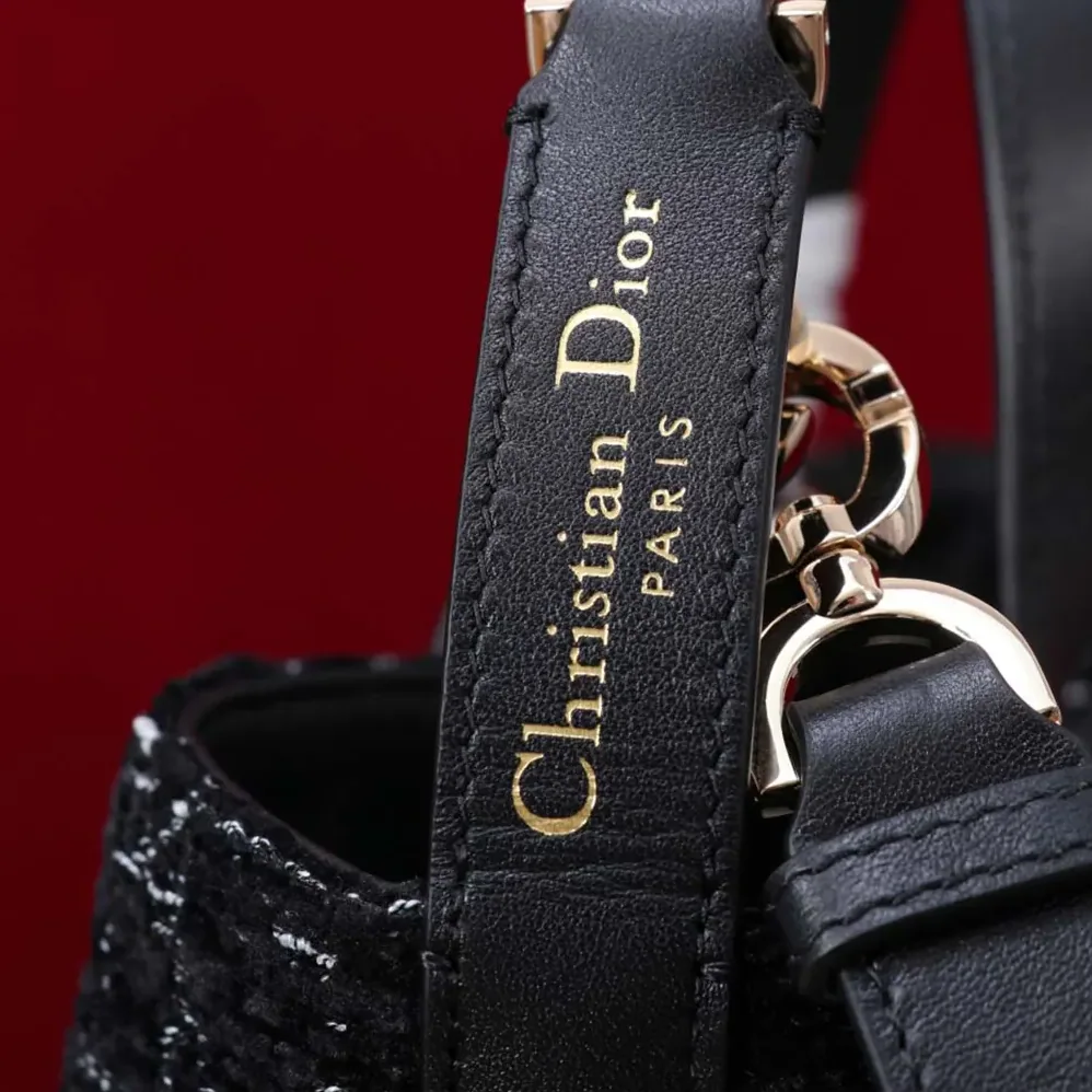 Dior Medium Dior Toujours Vertical Tote Bag Black Tweed with White Cannage Motif for Women Dior Medium Dior Toujours Vertical Tote Bag Black Tweed with White Cannage Motif for Women