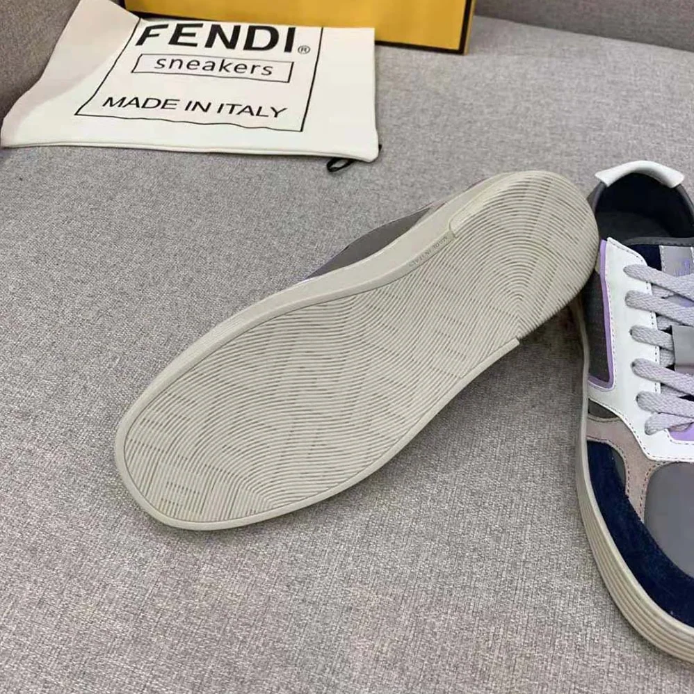 Fendi Step Gray Leather Low for Men in tops Fendi Step Gray Leather Low for Men in tops