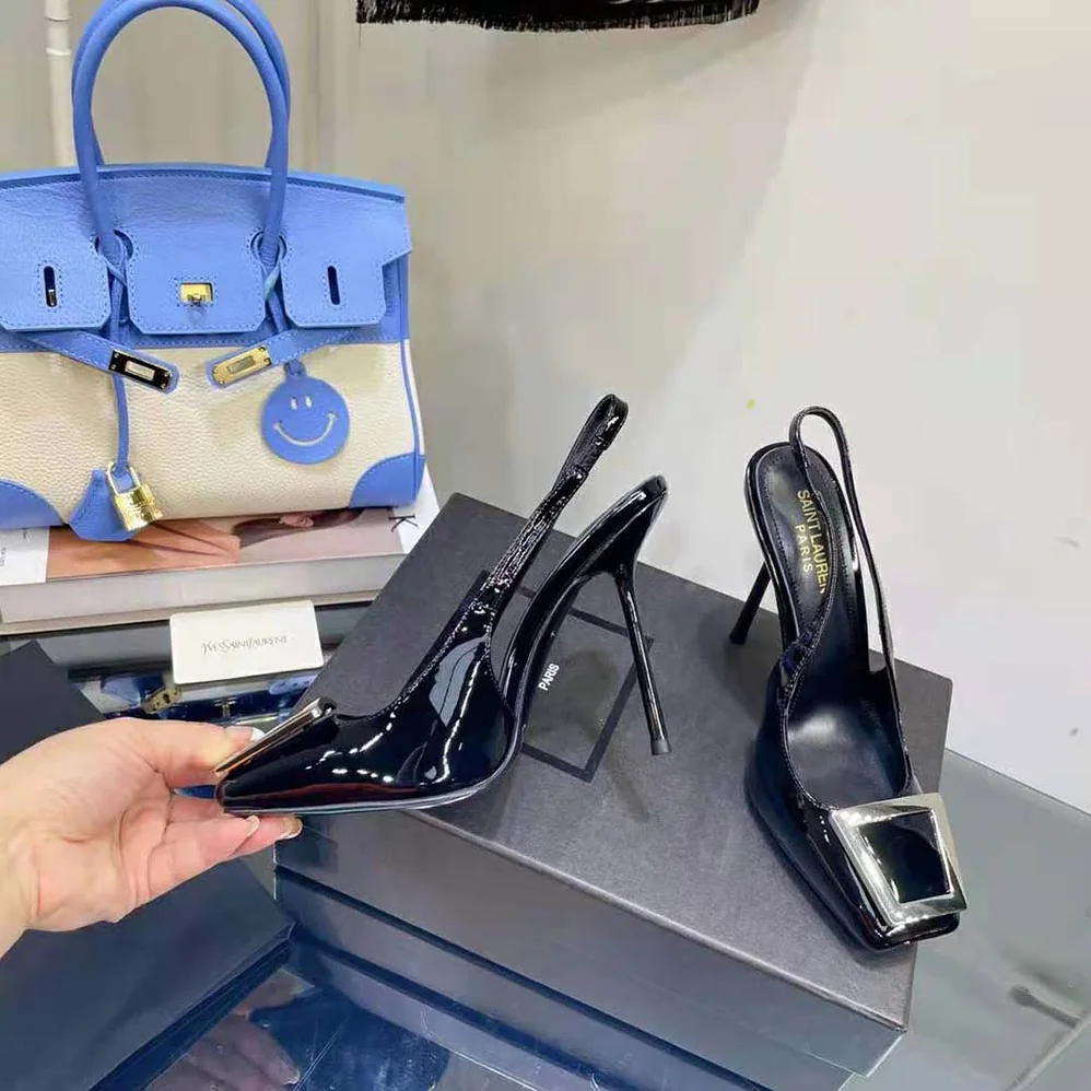 Saint Laurent YSL Maxine Slingback Pumps in Patent Leather for Women Saint Laurent YSL Maxine Slingback Pumps in Patent Leather for Women