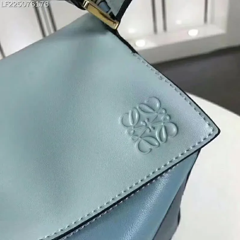 Loewe Puzzle Multi-color Bag with Strap Handle in Calfskin in Blue