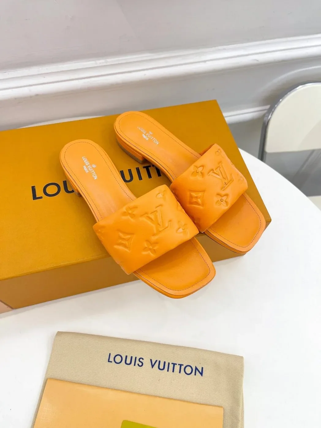 Louis Vuitton Revival Flat Mule Orange for Women Louis Vuitton Revival Flat Mule Orange for Women