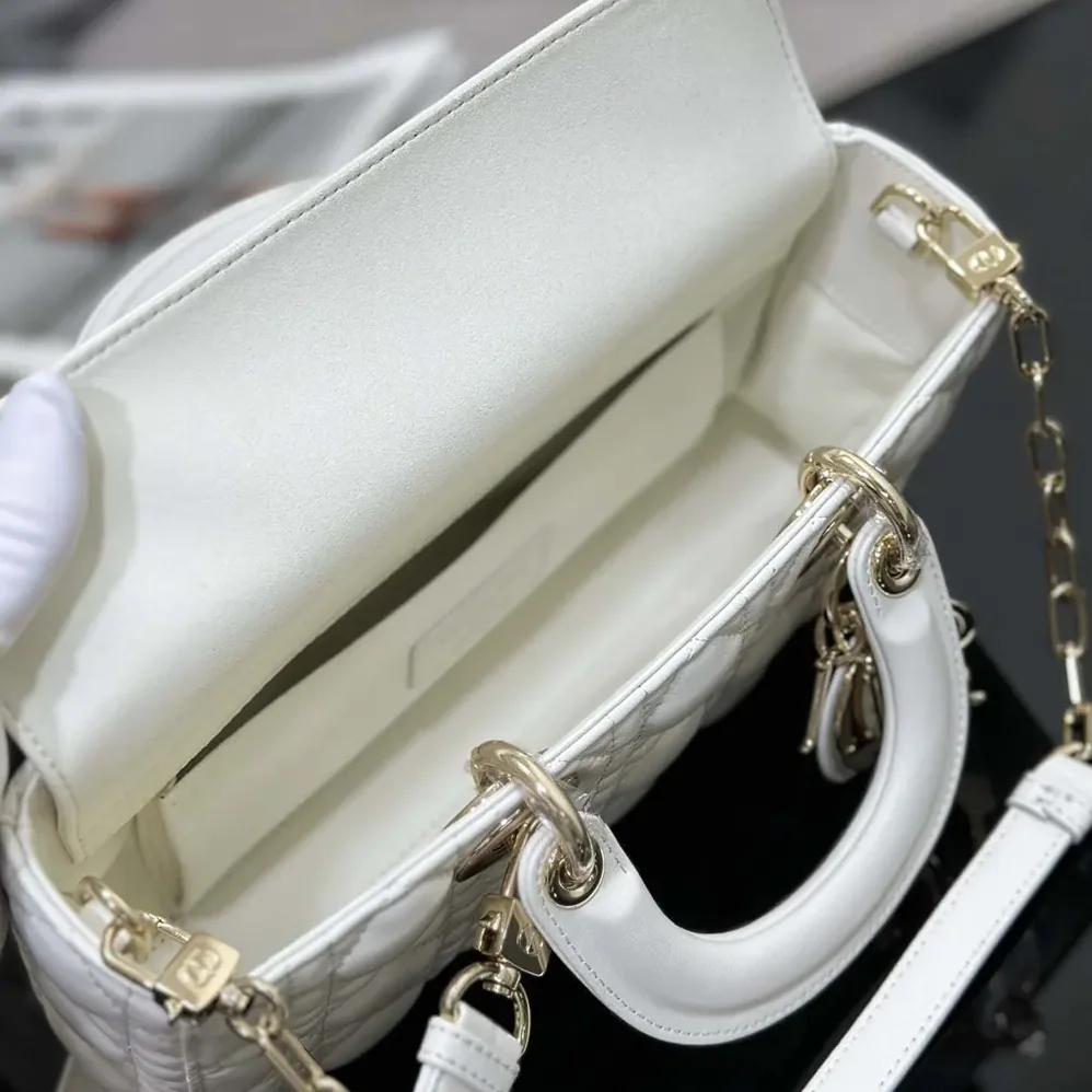 Dior Small Lady D-Joy Bag Latte Cannage Lambskin for Women