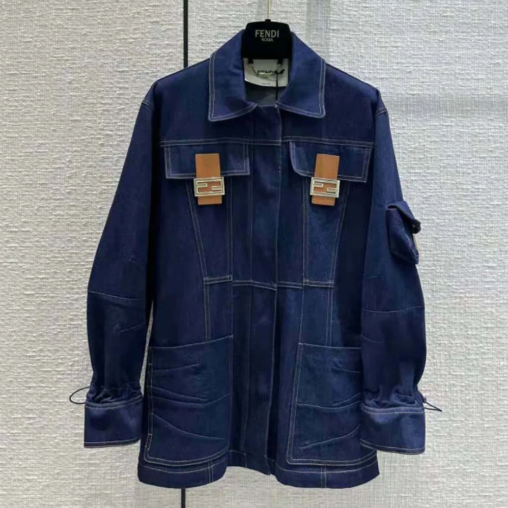 Fendi Blue Denim Jacket for Women Fendi Blue Denim Jacket for Women