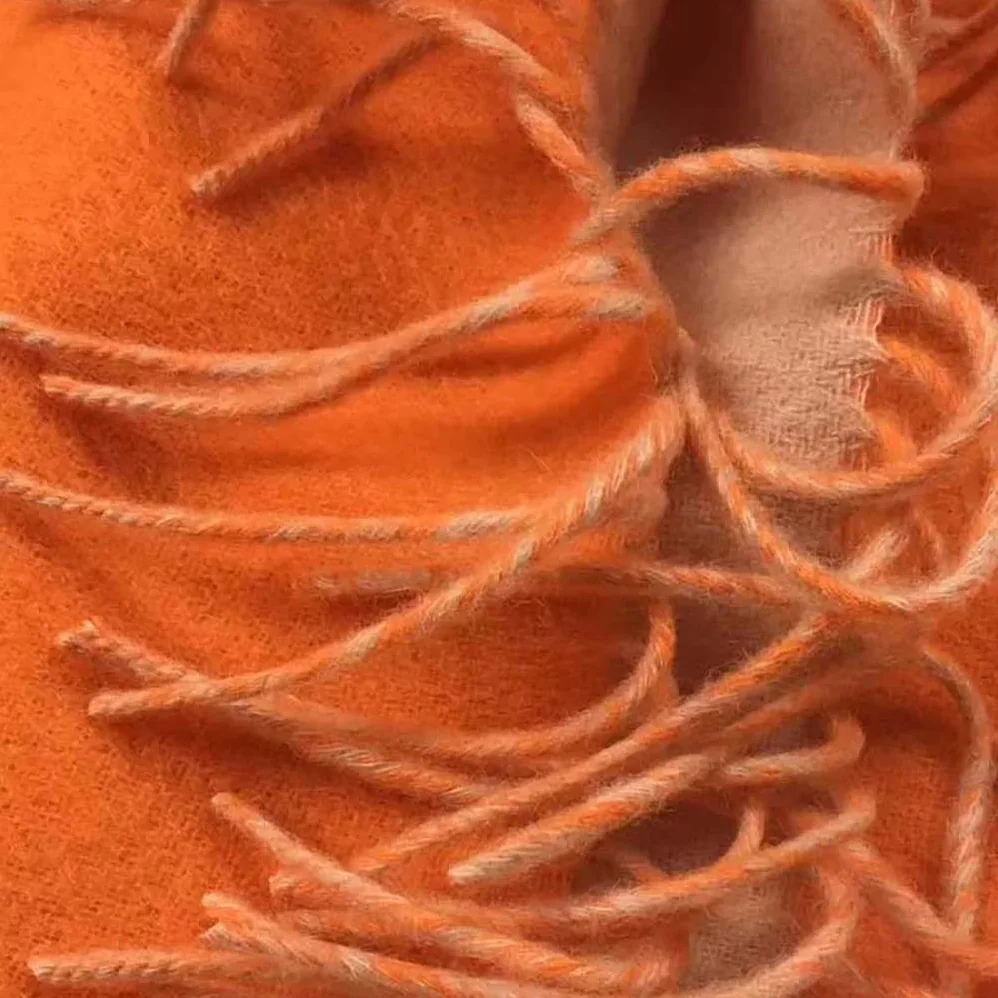 Hermes Casaque II Stole Double-faced Cashmere Scarf for Women in Orange