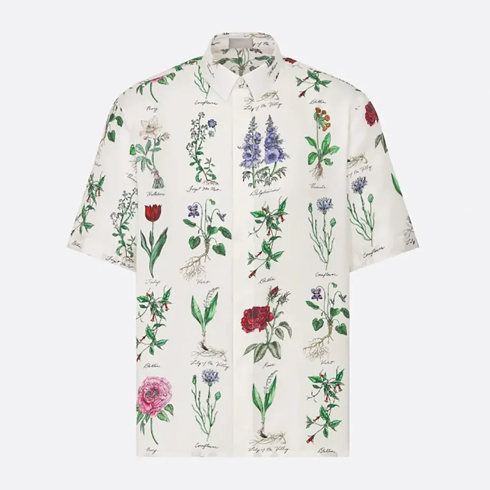 Dior Herbarium Illustration Short for Men in Sleeved Shirt
