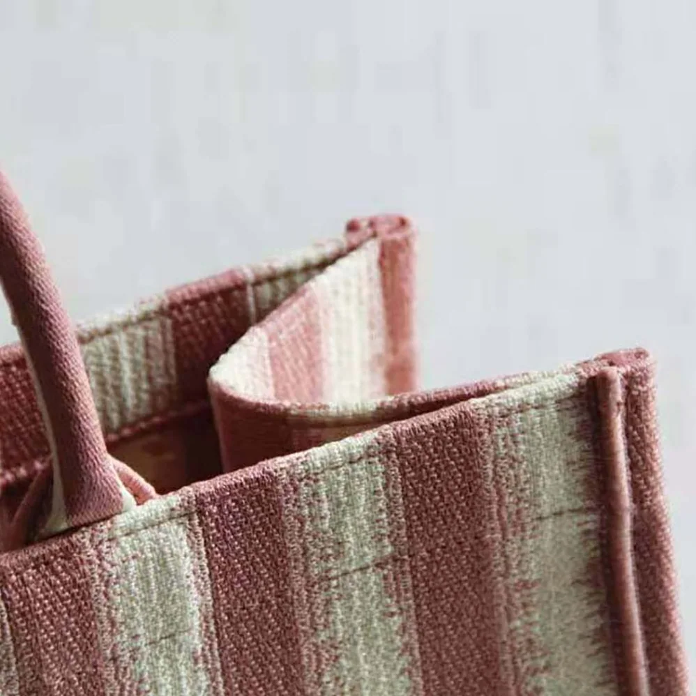 Dior Dior Book Tote Pink D for Women in Stripes Embroidery