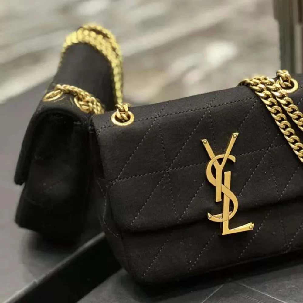 Saint Laurent YSL Jamie Mini Chain Bag Carré Rive Gauche in Jersey for Women Saint Laurent YSL Jamie Mini Chain Bag Carré Rive Gauche in Jersey for Women