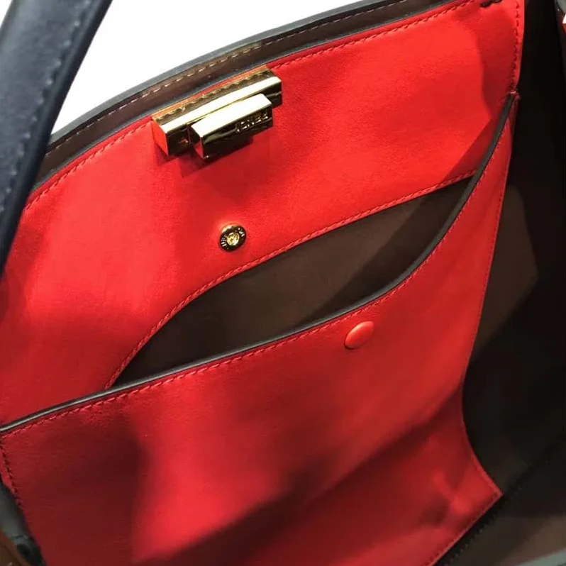 Fendi Peekaboo X-Lite in Leather Bag for Women in Black Fendi Peekaboo X-Lite in Leather Bag for Women in Black