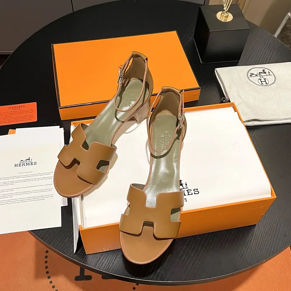 Hermes Encens 50 Sandal-Brown H221121Z for Women
