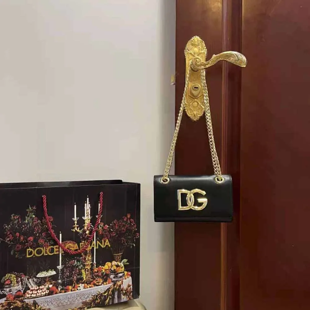 Dolce Gabbana D&G Polished Calfskin 3.5 Phone Bag for Women in Black