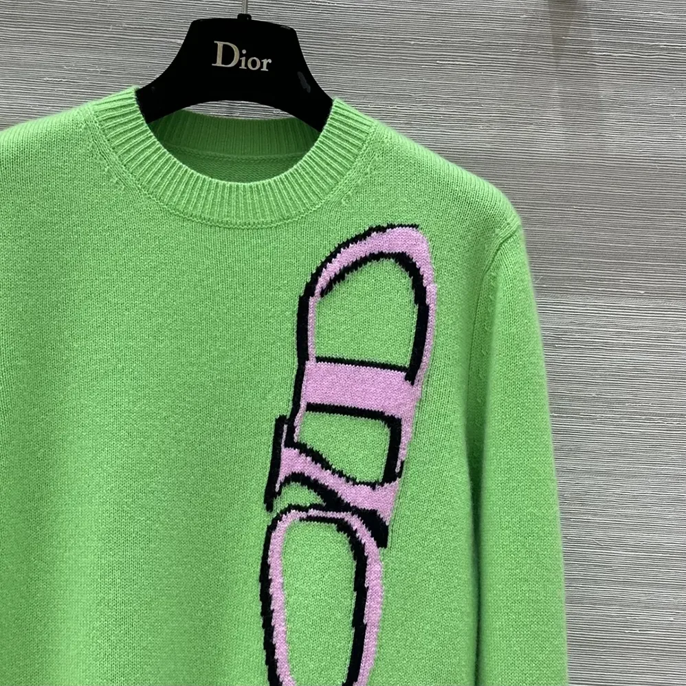 Dior DIOR AND LEWIS HAMILTON Sweater Green Virgin Wool and Cashmere Intarsia for Men