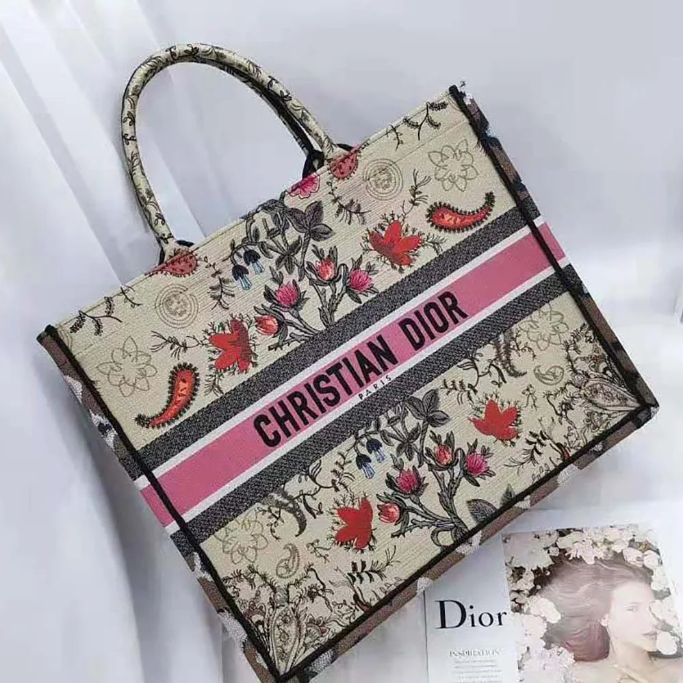 Dior Book Tote Multicolor Dior Flowers Embroidery for Women Dior Book Tote Multicolor Dior Flowers Embroidery for Women