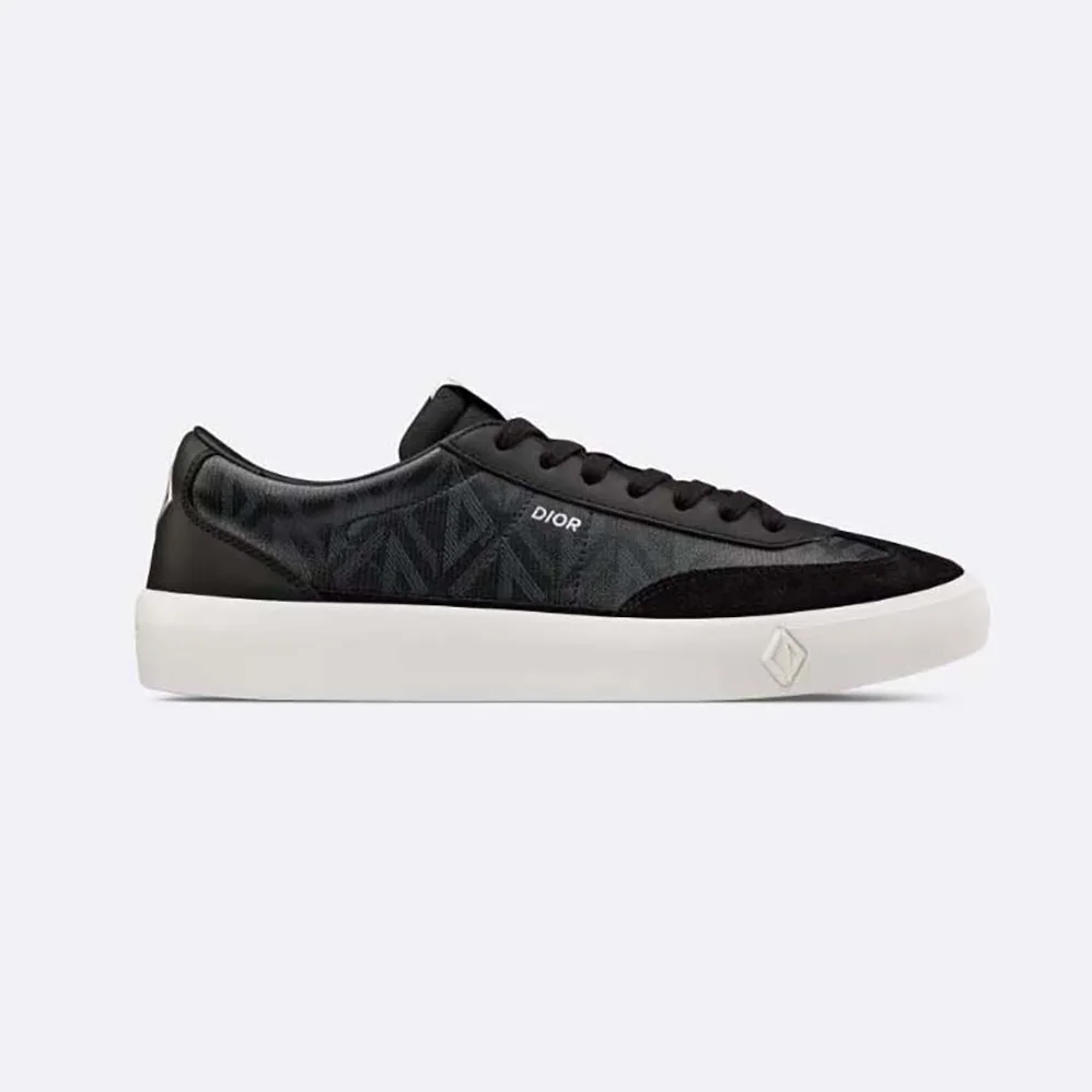 Dior B101 Sneaker Black CD Diamond Canvas with Smooth Calfskin and Nubuck for Men
