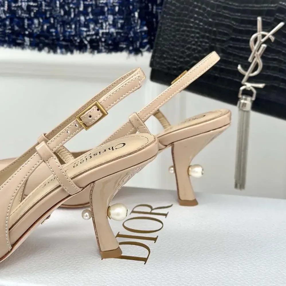 Dior Tribales Slingback Pump Nude Patent Calfskin for Women
