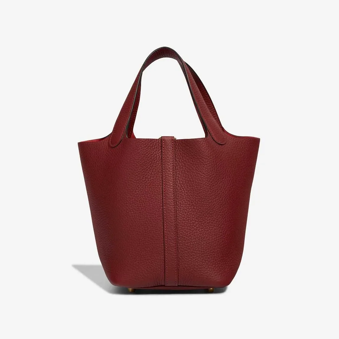 Hermes Picotin 18 Taurillon Clemence Rouge H Top Handle Bag in Red Gold Hardware