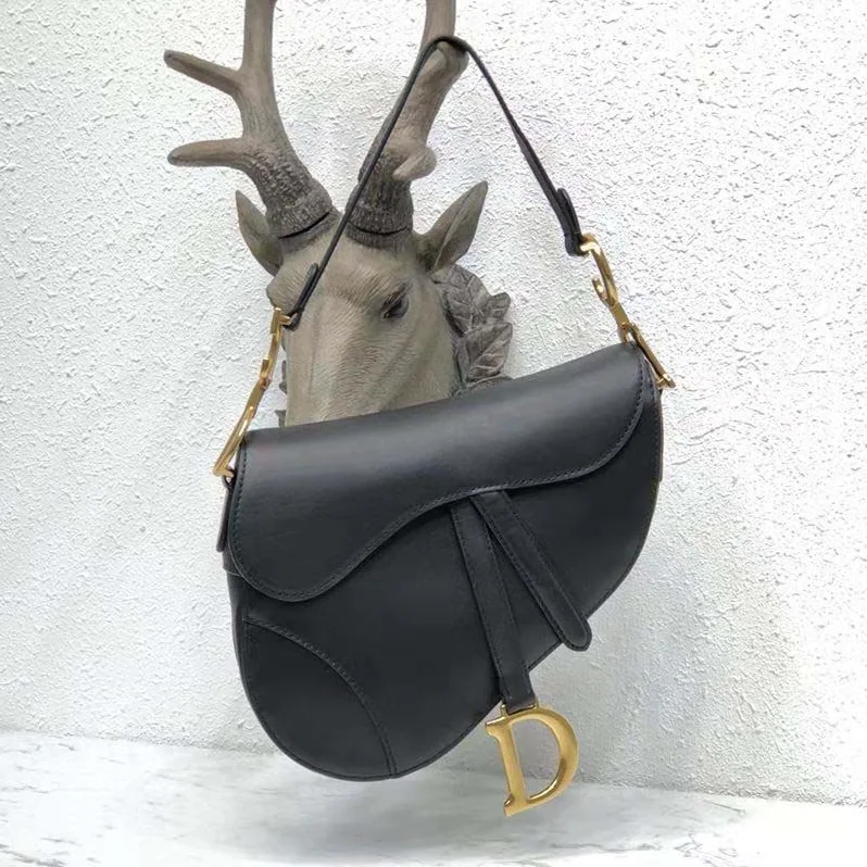 Dior Mini Saddle Bag in Black Calfskin for Women