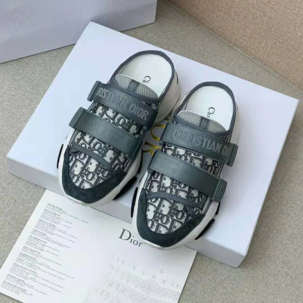 Dior D-Wander Sneaker Deep Gray Dior Oblique Technical Fabric for Women Dior D-Wander Sneaker Deep Gray Dior Oblique Technical Fabric for Women