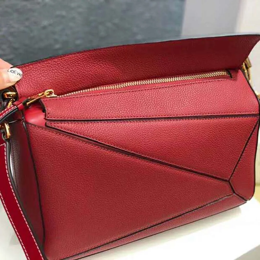 Loewe Puzzle Small Bag in Classic Calf Leather for Women in Red Loewe Puzzle Small Bag in Classic Calf Leather for Women in Red