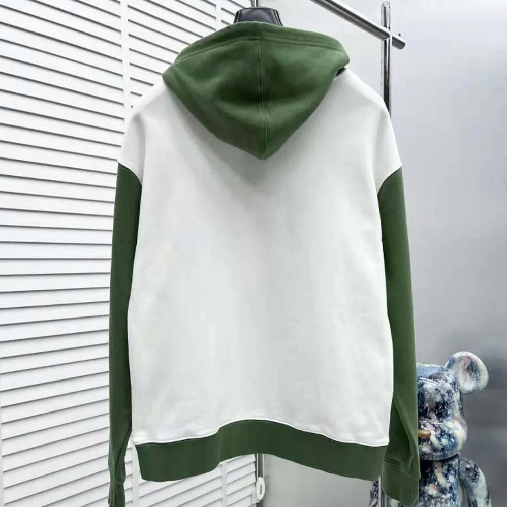 Dior Tears Oversized Hooded Sweatshirt White and Green Cotton Fleece for Men
