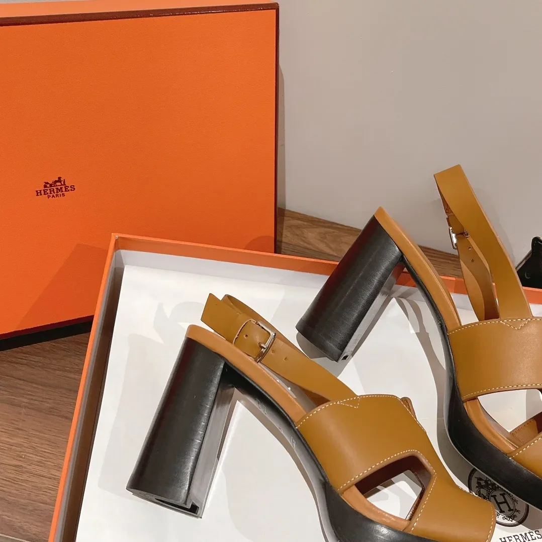 Hermes Eris 90 Sandal Brown Hermes Eris 90 Sandal Brown