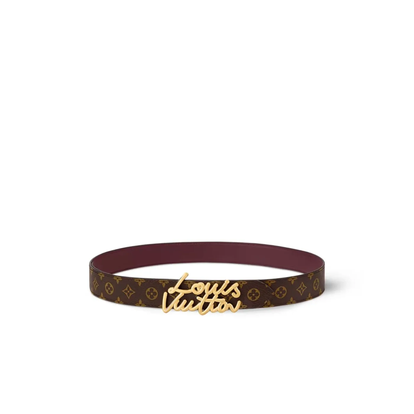 Louis Vuitton LV Script Belt Plum Monogram